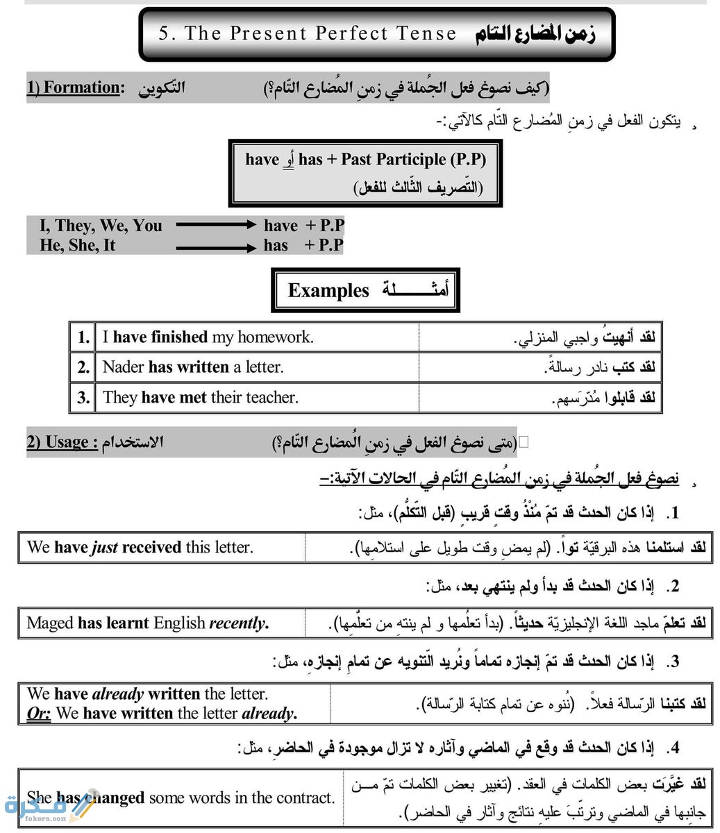 المضارع التام 1