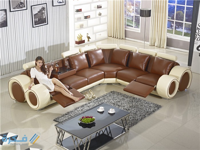 Recliner Sofa New Design Large SIze L Shaped Sofa Set Italian Leather Corner Sofa with Recliner