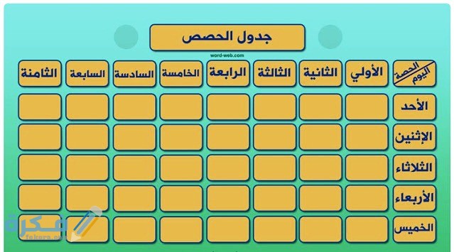 شرح خطوات عمل جدول مدرسي جاهز 2 تنفيذ جدول دراسي