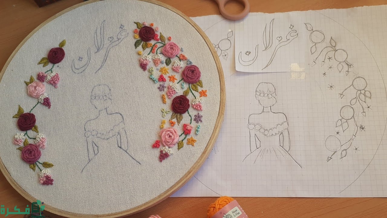 رسومات تطريز بالخرز على الملابس