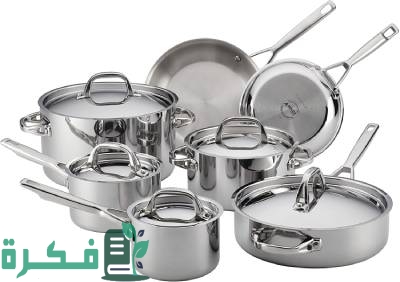 افضل 5 أنواع الحلل الاستانلس واسعارها في مصر 2 Anolon 30822 Triply Clad Stainless Steel Cookware Pots and Pans Set