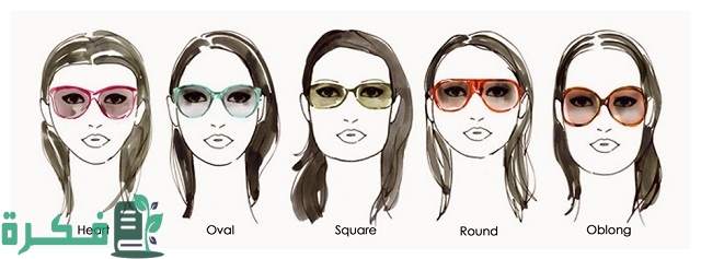 أشكال النظارات على حسب الوجه بالصور للنساء