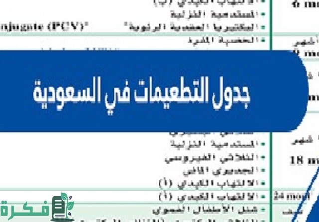 جدول التطعيمات في السعودية 1444