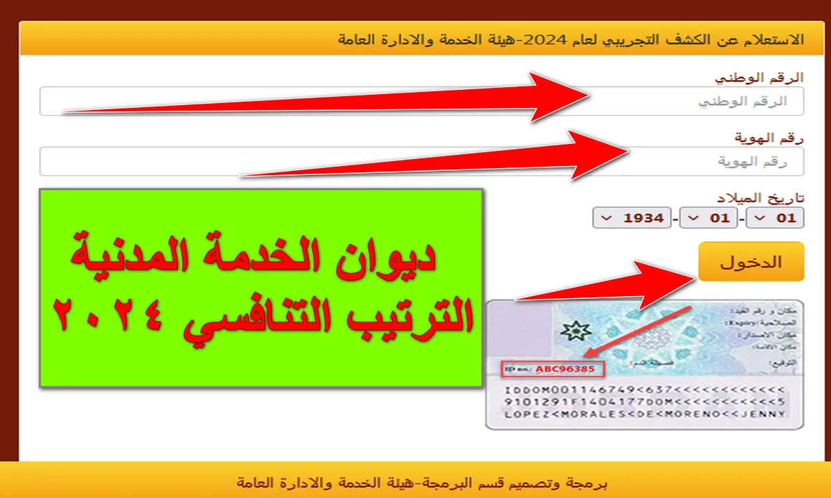 الاستعلام عن الترتيب التنافسي ديوان الخدمة المدنية