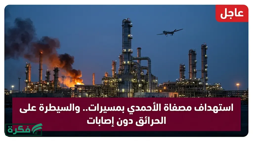 استهداف مصفاة ميناء الأحمدي بطائرات مسيرة ونشوب حرائق في وحدات تشغيلية دون وقوع إصابات بشرية